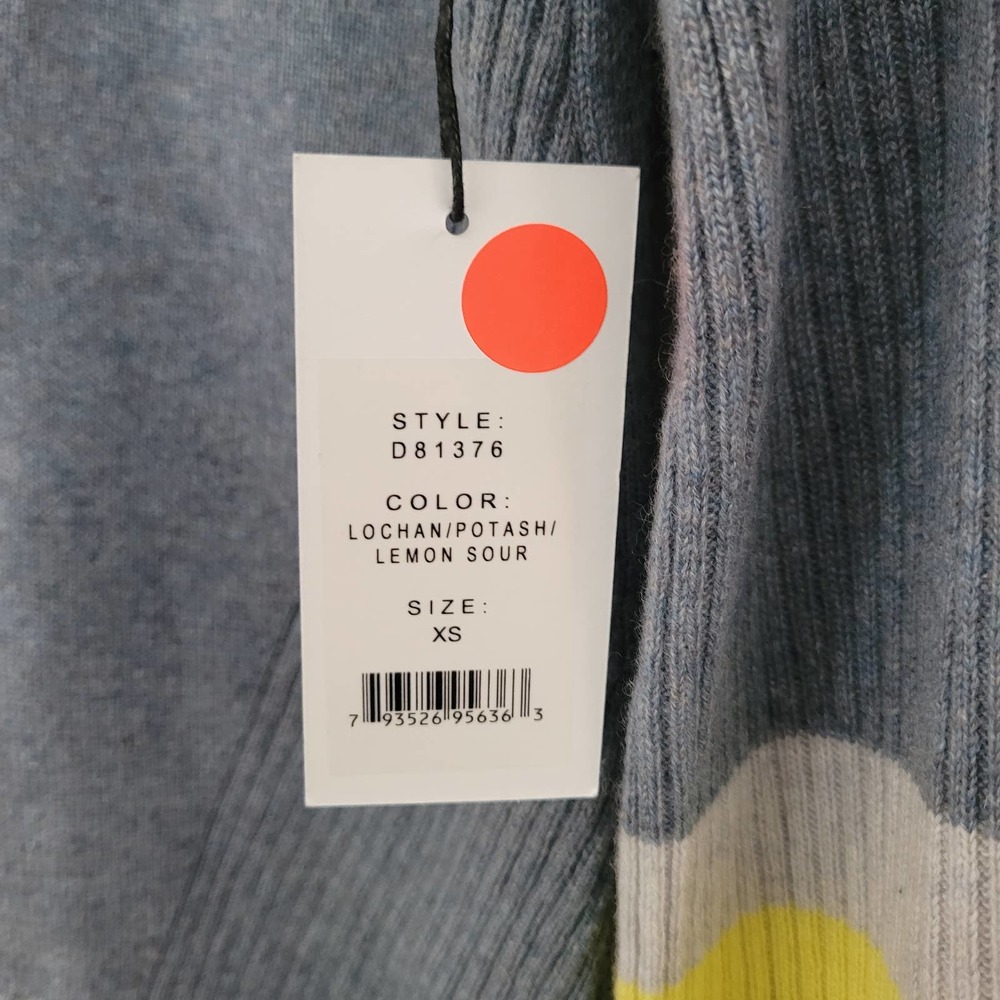 Duffy 100% Cashmere Sweater Gray Yellow Women's Pullover XS - Picture 4 of 6